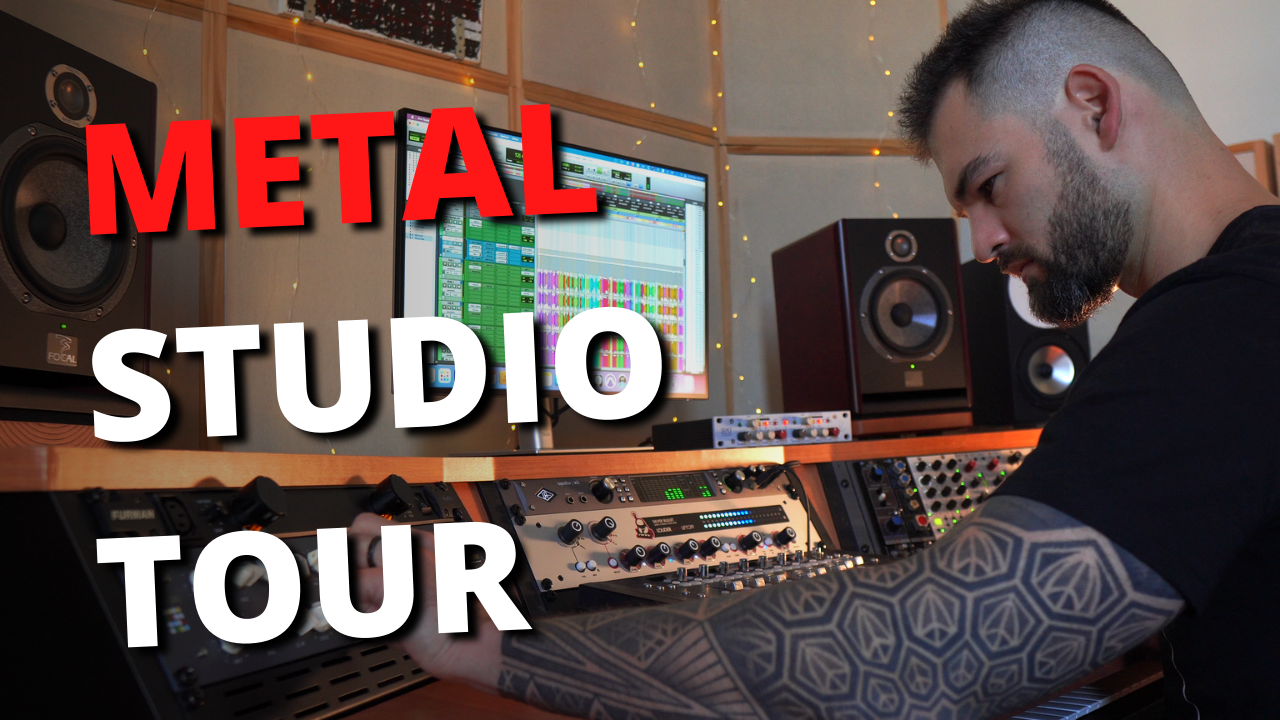 METAL RECORDING STUDIO TOUR – Guitar, Bass, Microphones, Outboard Gear